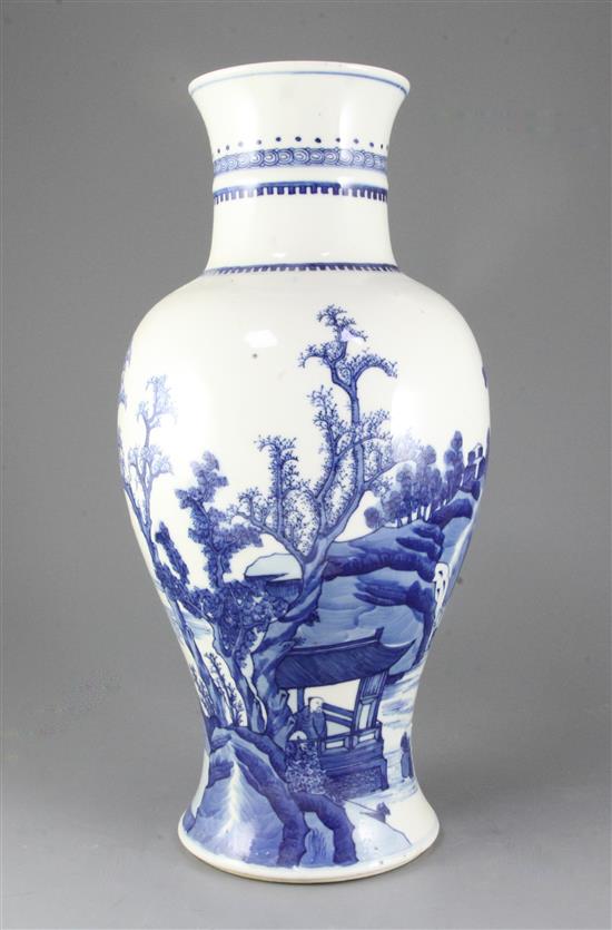 A large Chinese blue and white baluster vase, PLEASE NOTE 19TH CENTURY, height 43.5cm